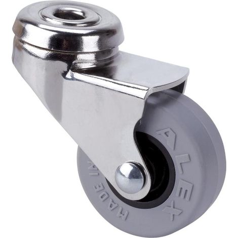 rueda giratora agujero m10 niquel.21bdr50cp-pgi poliamix-goma gris eje liso (1/2)