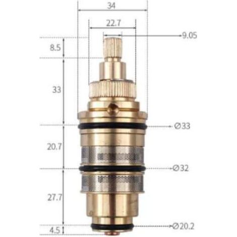 Cartouche de douche thermostatique universelle en laiton, vanne de contrôle de température pour barre de douche, mitigeur de douche (1 pièce) (1/5)