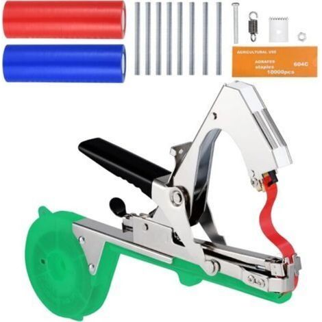 Machine à attacher les plantes avec 20 rouleaux de ruban adhésif + 10 000 agrafes pour raisins, tomates, vignes, légumes, fleurs (1/5)