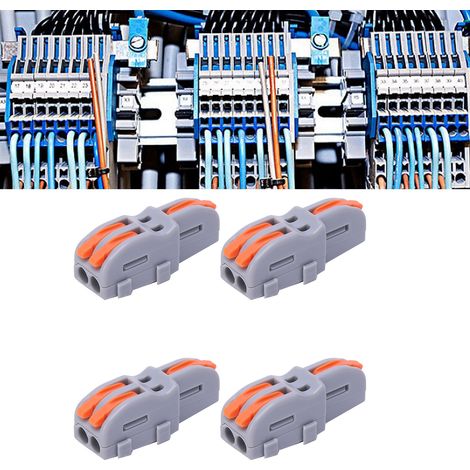 Lot de 20 borniers à connexion rapide de type T, connecteurs répartiteurs à bouton-poussoir, connecteurs parallèles 1 entrée 2 sorties SPL-F12A orange (1/5)