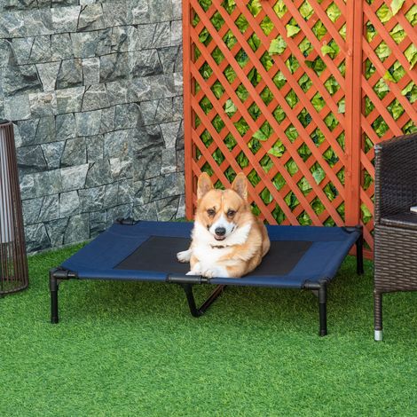 Lit surélevé chien Bleu 30 kg tissu maille 600 D grand voyage jusqu'à 91,5x76,2x18 cm