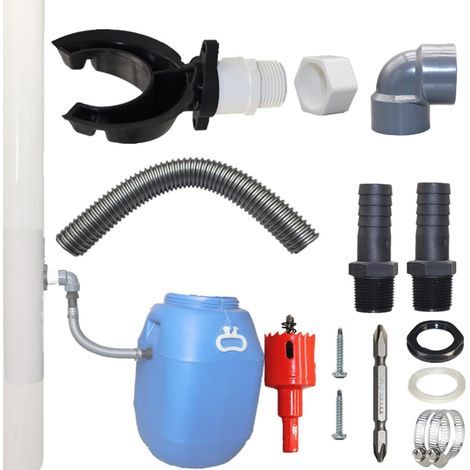 Recuperateur D Eau de Pluie pour Tuyau de Descente Ø 70-100mm, Tuyau de raccordement du recuperateur d Eau de Pluie, Récupérateur Eau de Pluie pour Toitures Jusqu'à 80 m²avec Accessoires de Mont (1/5)