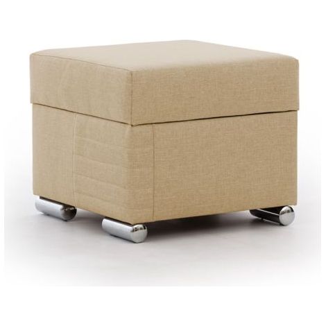 Polsterhocker mit Stauraum CANTON in Stoff Liverpool Beige (1/3)