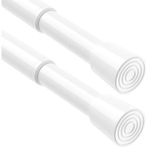 Gardinenstange, 70-100 cm, kein Bohren erforderlich, Stahl, weiß, für Tür, Fenster, Schrank (1/5)