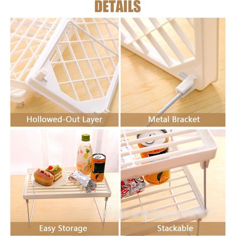 Rayon de cuisine multi-fonctions étagère rack de stockage encastrable blanc ABS métal 3 tailles S/M/L 4 couches pour organisation (1/4)