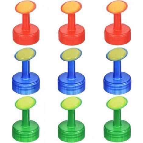 Ulisem Lot de 9 bouchons d'arrosoir de 28 mm de diamètre intérieur pour arrosoirs de jardinage Rouge Vert Bleu (1/4)