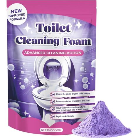 Toilet Cleaner, Foam Toilet Cleaner, Cleaning for Sewer Bathroom Cleaning, Effervescent Cleansing Powder, Shine and Fresh Scent, 100g (1/5)