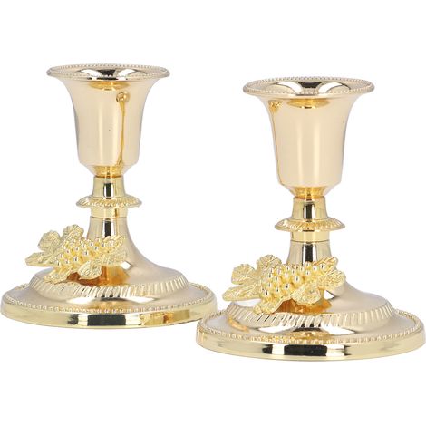 Lot de 2 supports à bougies en métal, stables et multifonctionnels, de style européen simple, avec un long support pour la décoration intérieure et les cadeaux.