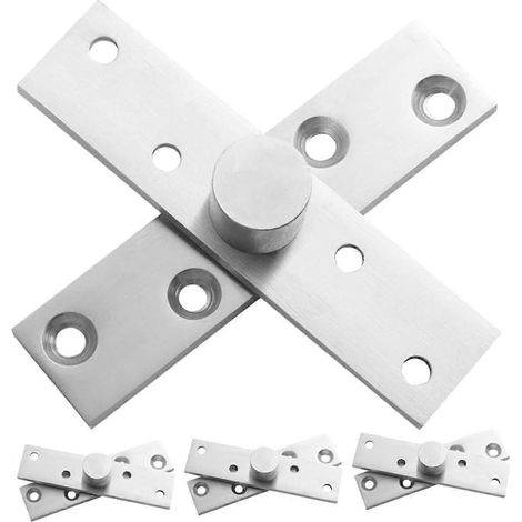 Charnières de porte invisibles pivotantes à 360 degrés, lot de 4, en acier (1/5)