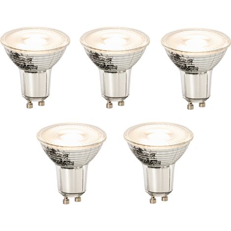 LUEDD Set de 5 bombillas LED GU10 regulables 8W 660lm 3000K
