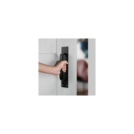 Poignée de Porte Coulissante, Poignée d'armoire de Porte, Poignée Décorative, pour Lourde, Porte Extérieure, Porte Intérieure, Porte de Garage, Placard ( Noir ) (1/4)