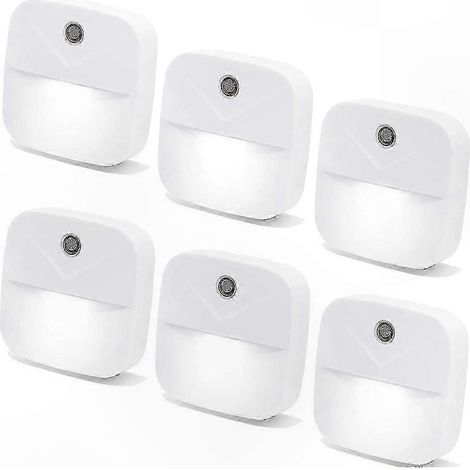 6er-Pack LED-Nachtlichter mit Dämmerungssensor, intelligente Steckdosen gemäß EU-Standards, automatische Nachtbeleuchtung (1/5)