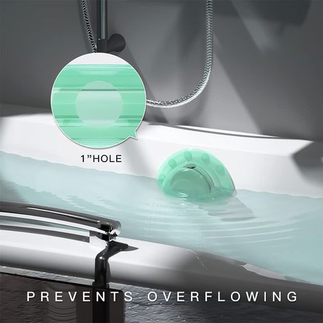 Bouchon de trop-plein de baignoire pliable avec baignoire plus profonde (1/4)