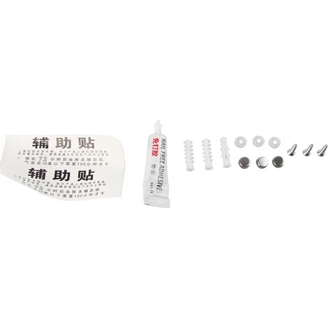 201 Pince à balai à 4 clips et 5 crochets en acier inoxydable gris, crochet sans perçage, clip de rangement, crochet adhésif pour salle de bain, support mural pour balai, pince à balai (1/5)