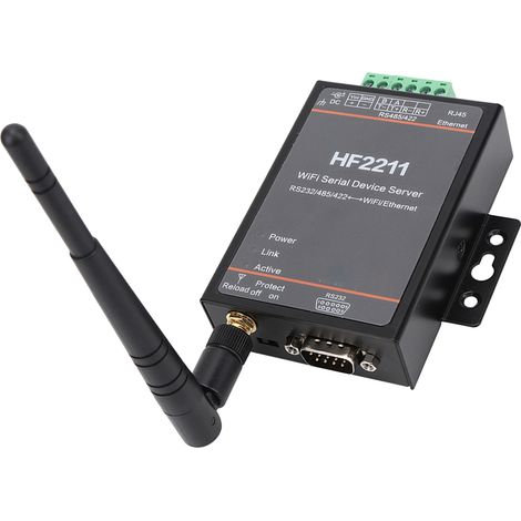 Serveur Série HF2211 RS232/485/422 vers WiFi et Ethernet DTU Communication Réseau Alimentation 5-36VDC (1/5)