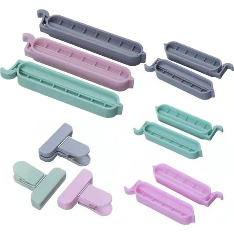 12 Pcs Pince Sachet Alimentaire, Fermeture Cuisine Clips, Etanchéité Clips Alimentaire Fermeture Sachet Clips pour Aliments Emballage Cuisine Collations Stockage (1/5)