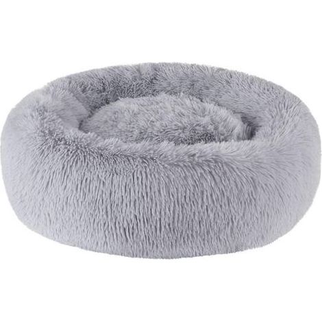 Lit Moelleux Rond Panier pour Chats et Chien, Extra Large Lavable Coussin, Panier Chien Donut, Confortable Lavable Lit pour Animaux, (80cm Gris Clair) (1/5)