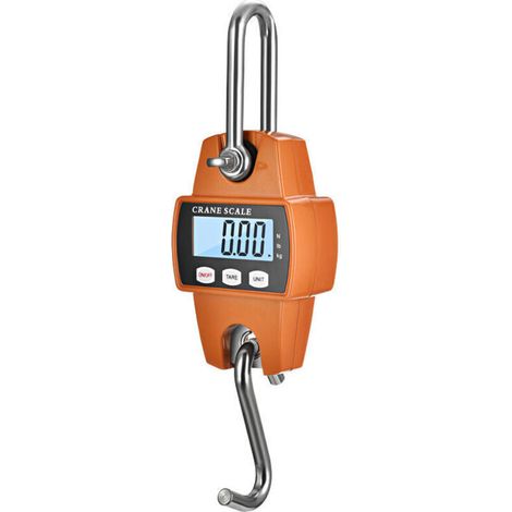 Orangefarbene, einteilige Mini-Leiter mit tragbarem digitalem LCD-Display und 300 kg Tragkraft, inklusive Haken, ideal für Reisen, Koffer, Angeln, Jagen und Landwirtschaft – 265 x 81 x 46 mm (1/3)