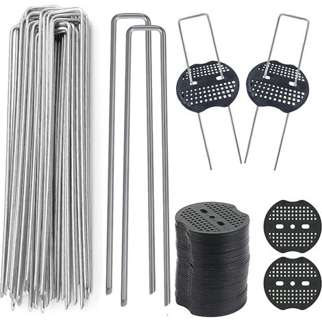 Piquets d'ancrage au sol en acier Dn Steel Multi-usages en forme de U Grandes chevilles en acier Ancrage au sol Piquet de fixation au sol Piquets de fixation au sol simples (1/5)