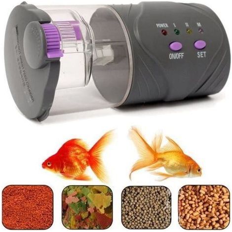 pair Distributeur Automatique de Nourriture - Non spécifié - 60ml - Gris - Piles AA - Poisson d\\'eau froide (1/4)