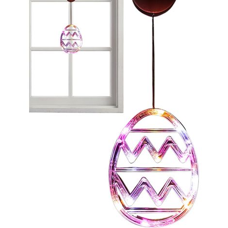 Lampe de fenêtre de Pâques, lumières d'œufs de Pâques, décoration de chambre de Pâques, décorations de Pâques, décoration de fenêtre à ventouse pour Thanksgiving et Noël (1/5)