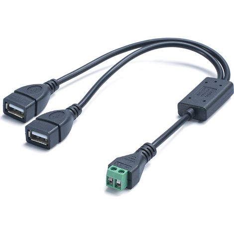 2-poliges DC-Abwärtswandlerkabel auf zwei weibliche USB-Anschlüsse, 3A-Netzteil zur Stromversorgung von Smart-Geräten. (1/4)