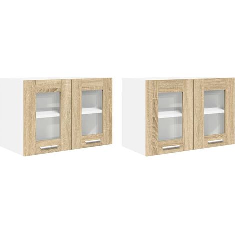 Mueble colgante con puerta 2 pcs Roble Sonoma 60 x 31 x 40 cm vidaXL