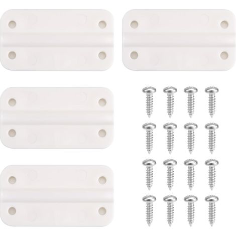 Quatre charnières de réfrigérateur en plastique, mesurant 5,9 x 3,2 cm, avec 16 vis, pour réfrigérateurs de camping (1/5)