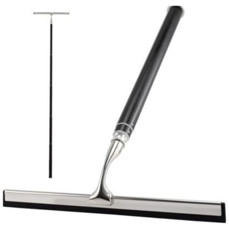 153cm Raclette de Douche, Raclette Salle de Bain, 153cm Raclette Douche Noir, Raclette Vitre Douche, pour Douche, Salle de Bain, Carrelage, Miroir, Fenêtre, Cuisine(Noir+Argent) (1/5)