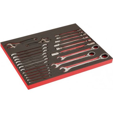 BAHCO - Module 3/3 marquage laser, clés à molette, à cliquet et à tête pivotante-23Pc