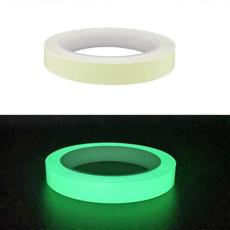 Ruban adhésif phosphorescent de 10 m x 1,3 cm, étanche et lumineux, ruban fluorescent (1/5)
