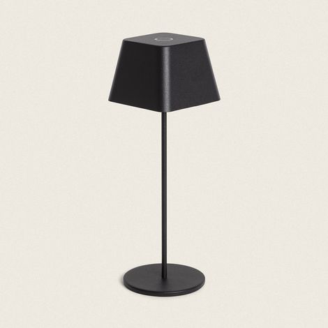 Lámpara de Mesa LED Portátil para Exterior Aluminio con Batería Recargable Willy Negro