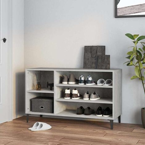 Maison Exclusive - Scarpiera Grigio Cemento 102x36x60 cm in Legno Multistrato (1/5)