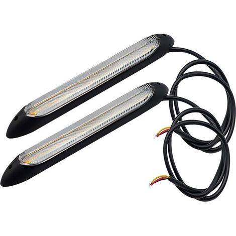Feux De Jour Led Multifonction 2 Pièces 16,5 Cm Blanc Jaune Bande (1/5)