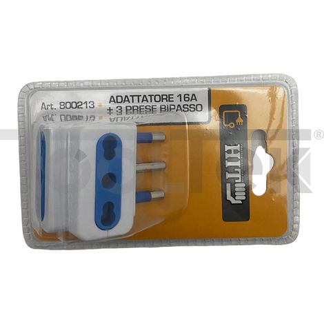 ADATTATORE SPINA 16A 1 PRESA 2P + T / 3 PRESE BIPASSO