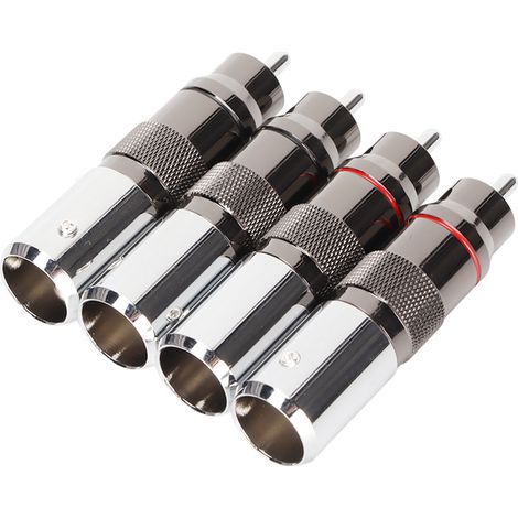 Connecteur audio RCA mâle chromé, soudure DIY, fiche pour câble coaxial signal 11,5 mm de diamètre (1/5)