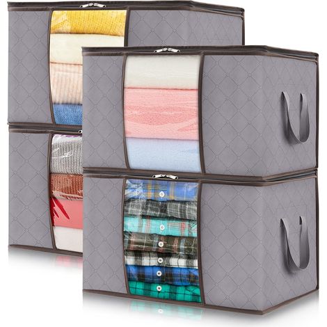 Sac Rangement Vetement, Housse Rangement Couette, 50 L, Lot de 4 (1/5)