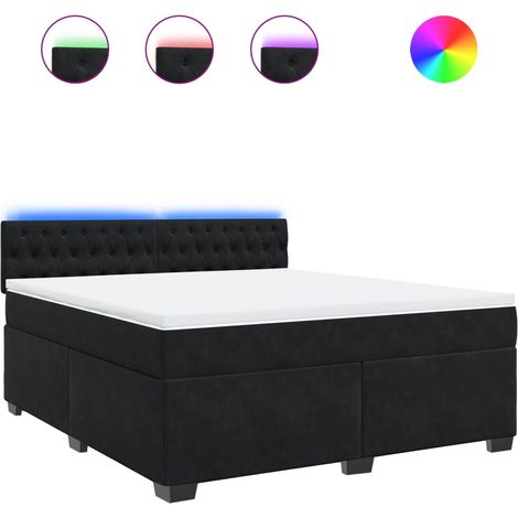 Maison Exclusive - Boxspringbett mit Matratze Schwarz 180x200 cm