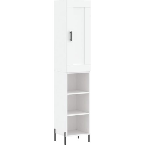 Maison Exclusive - Buffet haut Blanc 34,5x34x180 cm Bois d'ingénierie (1/5)