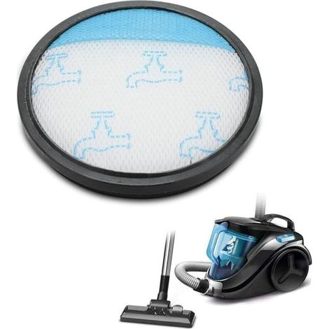2pcs Filtre lavable pour aspirateur Rowenta Compact Power Cyclonic, filtre de rechange compatible avec RO3715EA à RO3799EA, RP3721EA, MO3718PA - MO3786PA, TW3724RA - TW3786RA, filtration efficace, dur (1/4)