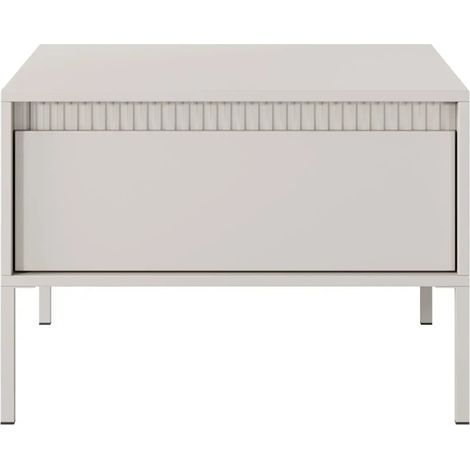 ALINA - Table de chevet 68cm pieds en métal - Beige