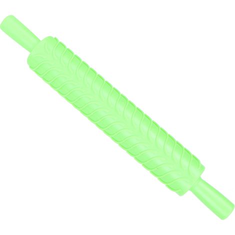 Rouleau à pâtisserie en plastique pour fondant, motif feuilles, idéal pour la décoration de gâteaux et pâtisseries. (1/5)