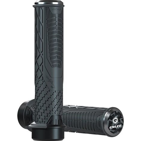 Manopole per manubrio di bicicletta, in TPR, 138 mm con morsetto, colore grigio Enlee. (1/5)