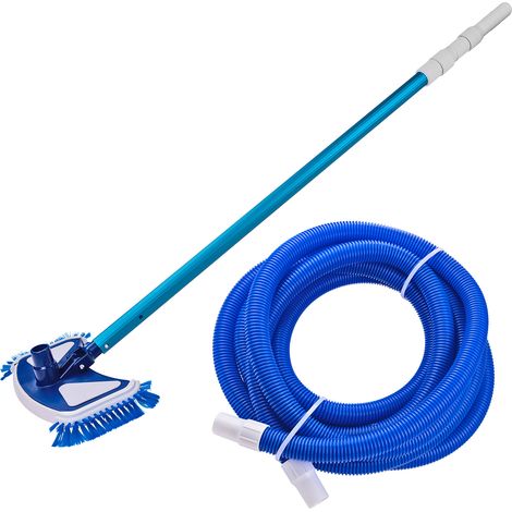 Pool Reinigungsset mit Poolbürste 3fach Teleskopstange Schlauch Poolreinigung (1/5)