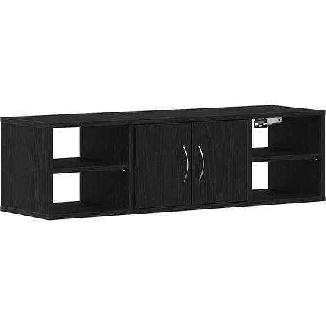 Maison Exclusive - Wandregal Schwarz Eichen-Optik 102 x 30 x 29 c