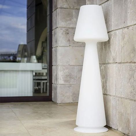 Lampada da terra da appoggio in resina esterno giardino luce bianca mod. Chloe (1/10)