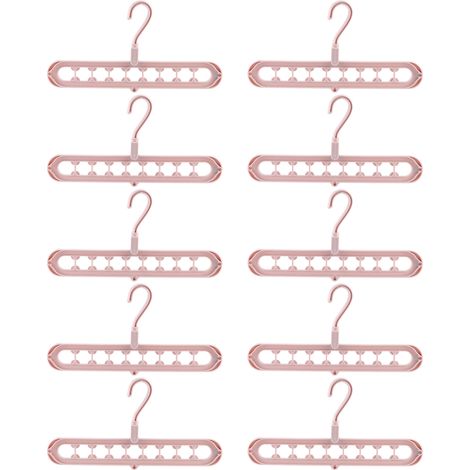 Cintre Pliable 9 Trous - Pack 10 - Plastique Robuste Gain de Place Rotation 360° Charge 15kg (1/5)