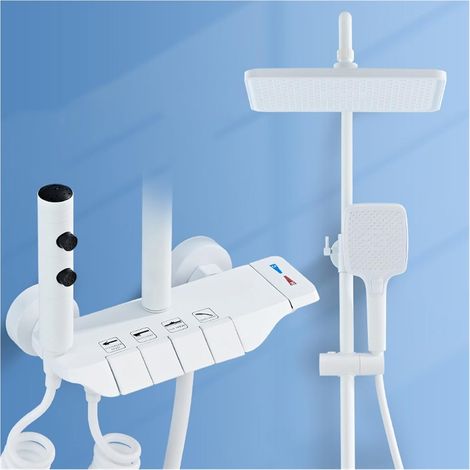 Ensemble de douche mitigeur thermostatique intelli Robinet de système de douche de salle de bain numérique Led ， Robinets de salle de bain cascade fixés au mur ， Pommeau de douche pluie Ensemble de do (1/5)