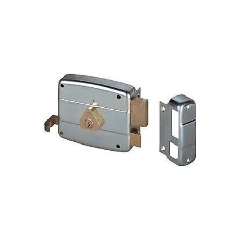 Serratura applicare catenaccio e scrocco doppio cilindro fisso 50521 - Specifiche: mm 60 DX (50521601) (1/3)