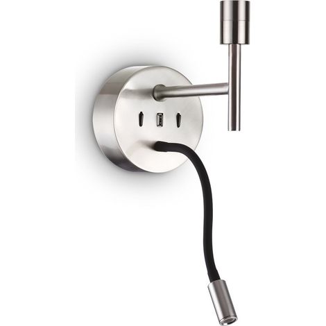 Ideal Lux SET UP Applique + Liseuse Nickel Sans Abat-jour 3000K